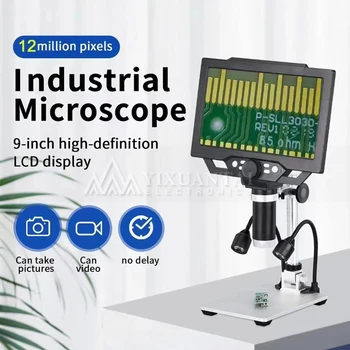 9 Inch 1080P LCD Digitālo Mikroskopu 50X-1600X Lodēšana, Elektronika, Mikroskopi Ar LED Gaismas, kas Atbalsta DATORU, Datora