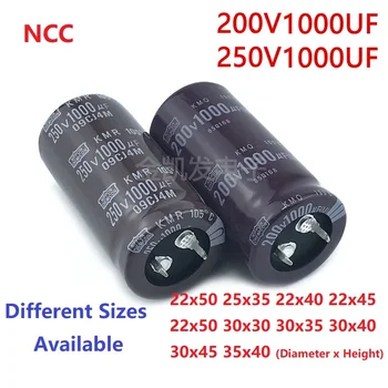 2gab/Daudz NCC 1000uF 200V 1000uF 250V 200v1000uf 250V1000UF 22x50 25x35/40/45/50 30X30/35/40/45 35X40 papildprogrammu PSU Kondensators