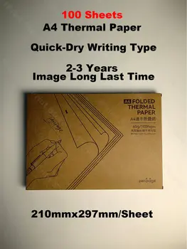 PeriPage Mini A4 Printeriem Ātri Sausas Rakstīšanas Veids 2-3 Gadus Uzglabāšanas Reizes Termiskā Papīru 100 Loksnes Papel Termico