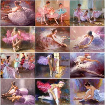 CHENISTORY Eļļas Glezna, Ko Numuri Baleta Meitene Zīmējumu Uz Audekla Attēlu skaits Diy Komplekti Gleznas Numurs, Mājas Dekoru