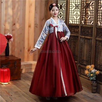 2023 tradicionālās korejiešu apģērbi sievietēm hanbok kleita seno tērpu retro tiesa korejas skatuves sniegumu kāzu deju kleita