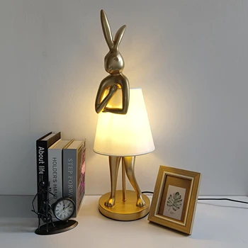 Vintage Peldvietu trušu Galda lampas Dizains Sveķu zaķis Galda Lampas Dzīvojamā Istaba Guļamistaba Dekori Galda gaismu, Nakts Lampas