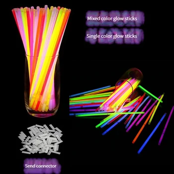 100gab Puse Fluorescences Gaismas Svelme Sticks Rotaļlietas, Aproces, Kaklarotas, Neona Uz Kāzu Puse, Glow Sticks Spilgtu Krāsu Glow Stick
