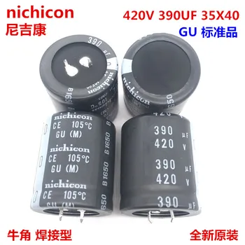 2GAB/10PCS 390uf 420v Nichicon GU 35x40mm 420V390uF papildprogrammu PSU Kondensators