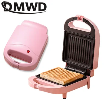 DMWD Electric Sandwich Maker 650W Mini Gaismas Pārtika Maize Muffin Brokastis Mašīnas Olu Omlete Pannā Panini Grils Sildītāja Krāsns 220V
