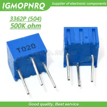 10Pcs 3362P-504LF 3362P 504 500 ohm Trimpot maiņrezistoru Mainīgais rezistors 3362p-1-504