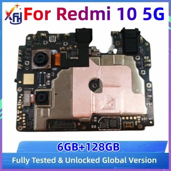 128GB Pamatplates PCB Modulis Xiaomi Redmi 10 5G Mainboard Oriģināls Atbloķēt Loģika Kuģa Redmi, Ņemiet vērā, 11.E Pasaules ROM