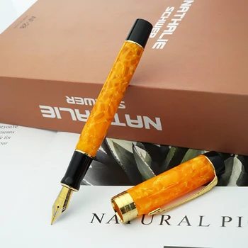 Jinhao 100 Centennial Sveķu Fountain Pen Ledus Oranža Bultiņa Klipu Irīdija EF/F/M/Smilga Nib ar Pārveidotāju Office Tintes Pildspalvu Bizness