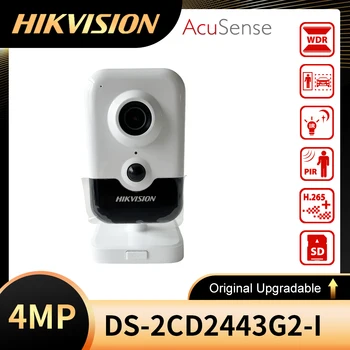 HIkvision DS-2CD2443G2-es 4MP AcuSense IS Fiksētu Cube Network Camera POE H. 265+ SD Kartes Slots IS 10m IP Kameras Home Security