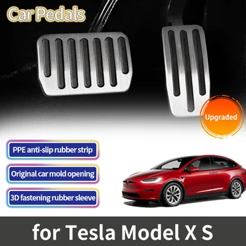 Auto Kāju Pedāļi Tesla Model X 2015. Gadam S 2012~2022 2023 2016 2018 Accessorie Nerūsējošā Tērauda Akseleratora, Bremžu Bez Urbšanas Pedāli