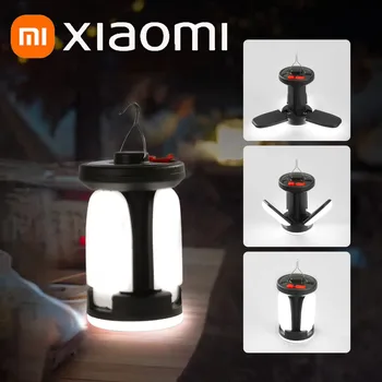 Xiaomi Augstas jaudas Saules Uzlādes Āra Kempings Gaismas LED Spēcīgu Gaismas Karājas Salokāms 6 Režīmi Ārkārtas Zvejas Apgaismojums