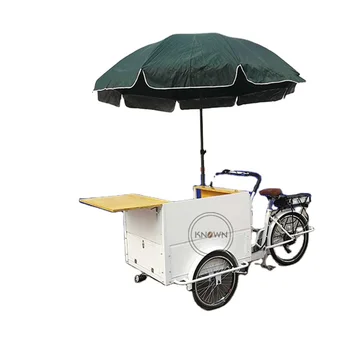 Augstas Kvalitātes Pārtiku, Velosipēdu Trike Piegāde Grozs Karstā Suņa Pārdevējs Tricikls saldējums Koka Box Cooler ar Saldētavu Izlietnes Ūdens