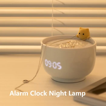 Nakts Lampiņa Alarm Clock Smart Control LED Digitālais Pulkstenis Elektronisko Galda Galda Pulksteni Gudrs Kaķis, Lai Bērniem, Bērniem, Mājas Apdare