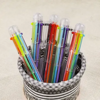 50 Pack Multicolor Lodīšu Jautri Pildspalvas 0.5 mm 6-in-1 Varavīksnes Bagāžnieka Pildspalvas Bērniem, Biroja, Skolas Klasē Piegādēm Studentiem Dāvanu