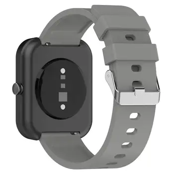 Par Huami Amazfit Bip3 Silīcija Pulksteņu Siksniņas Sudrabs Nerūsējošā Tērauda Sprādzes Watchband Par Amazfit Bip3 Oficiālais Siksna Watchband