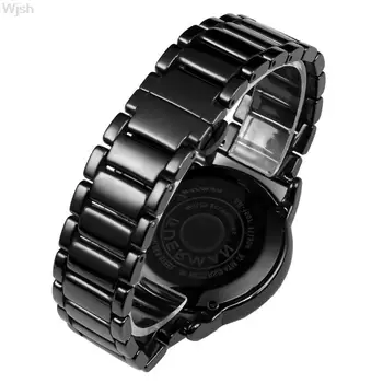 22mm melns augstas kvalitātes spilgti keramikas siksniņu rokassprādze watchbands + Skatīties gadījumā Armani watch AR1507 AR1509 keramikas skatīties