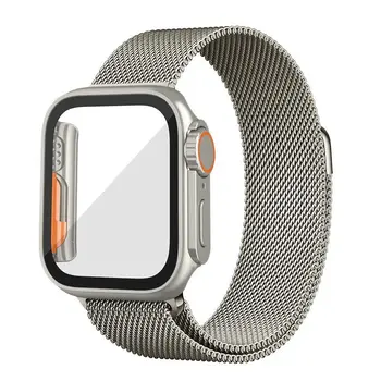 Jaunu Watchcase ar Siksnu Apple Skatīties Ultra 49mm,Milanese Watchband+ Watchcase Apple Skatīties Ultra 49mm