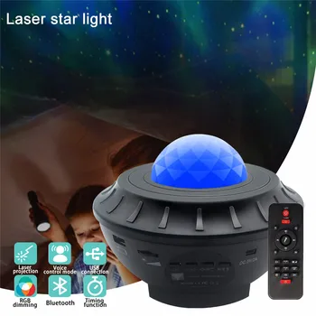 Jaunā Dizaina USB LED Galaxy Bluetooth Mūzikas zem zvaigžņotās debess Projektoru Zvaigžņota Nakts Lampas Zvaigžņu Debesis Projekcijas Gaismas Nakts Lampas