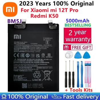 100% Oriģināls Augstas Kvalitātes Jaunas Rezerves 5000mAh Bateriju BM5J Par Xiaomi Mi 12T Pro Redmi K50 Īstu Telefonu Baterijas Bateria