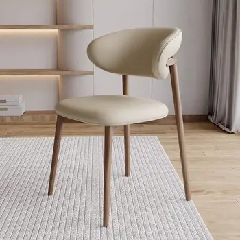 MOMO Skandināvijas masīvkoka Pusdienu Krēsls Modernā Vienkāršs Pusdienu Galds Un Krēsli Hotel Krēsli Dizaineru Ādas Ēdamistabas Krēsls