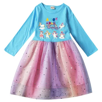 A Adley meitenes pavasaris ar garām piedurknēm dreess bērnu bērni puse kleitas maz maziem bērniem elegants vestdios bērniem kleitas meitenēm 6 8T