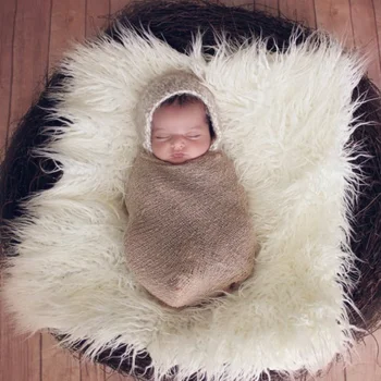 Ir noliktavā jaundzimušo Foto Aksesuāri Foto Studijas Foto Segu mazuli garās vilnas paklāja 0-6 mēneši