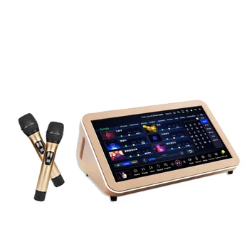 Karaoke mašīna dziedāšanas pastiprinātājs UHF bezvadu mikrofons mājas video audio sistēma spēlētājs
