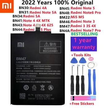 Oriģinālā Rezerves Akumulatoru Xiaomi Redmi Hongmi 4.A 5.A 3S 3X 3 pro 5 Plus Mi5 M5 Piezīme 3 4 5 4X 6. Piezīme Pro 7 Pro Bateria