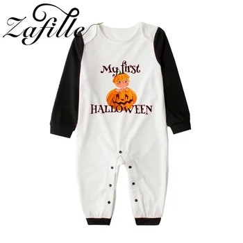 ZAFILLE Pirmo Bērnu Halloween Kostīmu Raibs Jumpsuit Bērniem Zēni Meitenes Apģērbu Ķirbju Iespiestas Bērnu Kombinezonus Mājīga Kostīmi