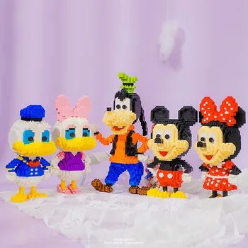 Minnie Mickey Dimanta Mini Bloki 3D Multiplikācijas filmu Celtniecības Ķieģeļi, Plastmasas Daisy Pils Izsoles Skaitļi Juguetes Rotaļlietas Bērniem Dāvanas Meitenēm