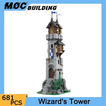 KM Viduslaiku Burvju Pils Modeli, Celtniecības Bloki Wizard Tower Noslēpumus Laboratorijas DIY Salikt Ķieģeļus Puzzle Rotaļlietas Bērniem Dāvanas