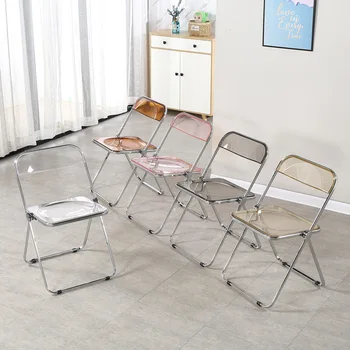 Akrila locīšanas izkārnījumos Ziemeļvalstu kristāla krēslu ins vēja saliekamais krēsls piena tējas apģērbu veikals, āra pārredzamu krēsls