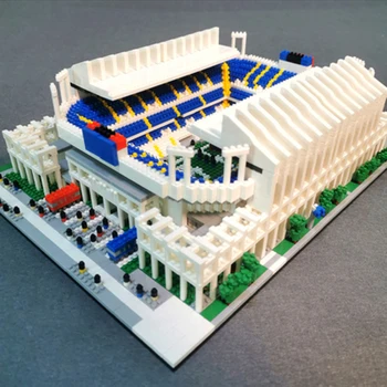 Rotaļlieta Bērniem, Futbola Sporta Portugāle Stadiona Futbola laukuma 3D Modelis DIY Dimanta Bloku Ķieģeļu Ēka Pasaulē Arhitektūra