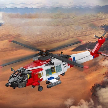 Celtniecības Bloki Bērniem 61048MH-60T Glābšanas Helikopteru 1408PCS Maza Daļiņa Montāža Modeļa Rotaļlietu DIY Pilnībā Interaktīvas Ķermeņa