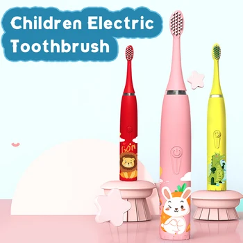 Bērnu Elektriskā zobu Suka Sonic Bērnu zobu Suka Karikatūra Bērnu Ar zobu Suku Nomaiņa Ultraskaņas Zobu Birste