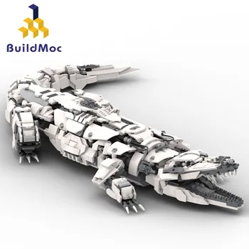 Apvārsnis Mecha Krokodils Monster Celtniecības Blokus Uzstādīt BuildMoc Nulles Dawn Rāpuļu, Dzīvnieku Ķieģeļi DIY (do it yourself, Rotaļlietas, Bērnu Dzimšanas dienas Dāvana