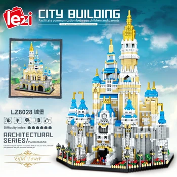 Bass, ka 8028 Pasaules Arhitektūras Atrakciju Parks Big Dream Castle 3D Mini DIY Dimanta Bloki, Ķieģeļi Celtniecības Rotaļlietas Bērniem Nav Kaste