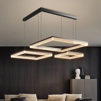 Alumīnija LED ģeometriskā laukumā ēdamistaba lustra mājas moderna minimālisma dzīvojamā istaba aptumšojami enerģijas taupīšanas lustra