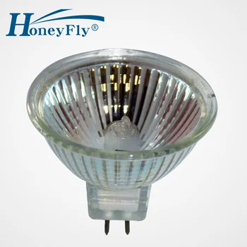 HoneyFly 10pcs Halogēnu Spuldzes MR16 12V 2700-3000K 20W/35W/50W GU5.3 Halogēnu Spuldzes Vietas, Gaisma Silti Balta, Caurspīdīga Stikla Telpās