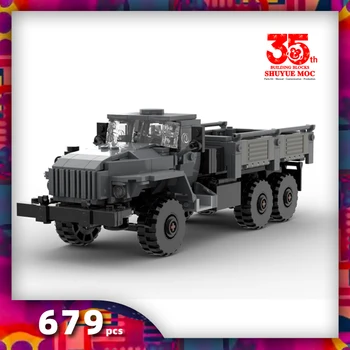 symoc karstā militārās Armijas tehniskās Ural truck kara ieroči, transportlīdzekļi, iekārtas, Celtniecības Bloki modelis ķieģeļu rotaļlietas, dāvanu