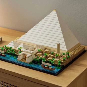 Lielā Piramīda Giza Modeļa Veidošanas Bloku, DIY Samontēti Ķieģeļi Kopums, Bērnu Rotaļlietas Dzimšanas dienas Dāvanu Saderīgu 21058