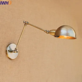 IWHD Antīko Retro Vintage Sienas Lampas LED Edison Wandlampen Šūpoles, Ilgi Roku Sienas Gaismas Bēniņi Rūpniecības Mājas Kāpņu Apgaismojums Sconce