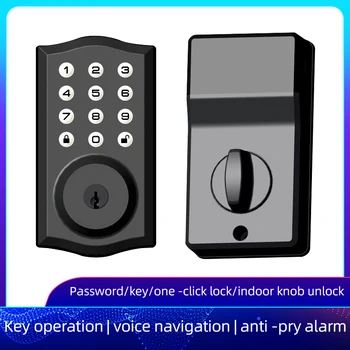 Smart Lock Balss Navigācijas Keyless Smart lock Vienas Mašīnas Poga Versija Taustiņu Kombināciju Atslēga, Drošības Bloķēšanas