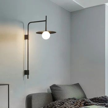Antic sienas apgaismojuma Minimālisma guļamistabas gultas lampa, rūpniecības stila ziemeļvalstu dizaineru lampas fona kāpnes lasījumā sienas lampas