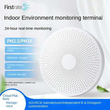 Iekštelpu Multi-Parametrs Vides Monitoringa Iekārtas Termināļa Temperatūras un Mitruma PM2.5/PM10 Oglekļa Dioksīda Gāzu Sensoru