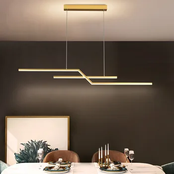 Minimālisma Led Lustras Virtuves Modernu LED Garā Galda Ēdamistaba, Bārs Biroja Mājas Dekoru Karājas Lampa Black Iekštelpu Apgaismojums