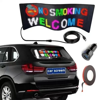 Auto Taksometra Aizmugurējā Loga avārijas gaismas, LED Matricas Pikseļu Ritināšanu Panelis Reklāmas USB 5V Bluetooth Programmu Vadības Ekrāns Auto Salons