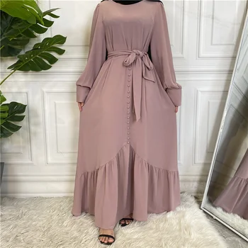 Modes Ramadāna Pieticīgs Turcija Kaftan Islāmu Apģērbu Dubaija Musulmaņu Abaya Sievietēm Ar Garām Piedurknēm Kleita Caftan Maxi Kleitas Drēbes