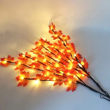 1PC 20 LED Simulācijas Maple Leaf Filiāles Gaismas LED Vītolu Filiāles Gaismas Lampa DIY Vāze Apdares Zariņš Gaismas Jaunā Gada, Ziemassvētku Dāvanas
