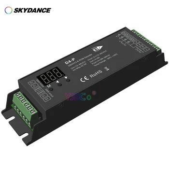 Skydance 4 Kanālu CV DMX512 Dekoderi D4-E/D4-P 12V-48V 24V 32.5 A 4CH RDM RJ-45 DMX signāla kontrolieris RGBW LED Lentes reostats